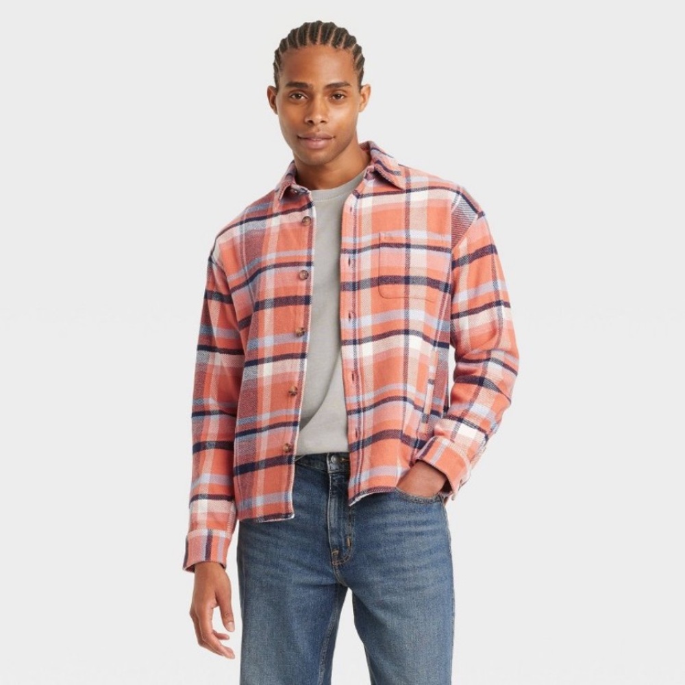 Men's Heavyweight Flannel Long Sleeve Button-Down Shirt - Goodfellow & Co Red
XL